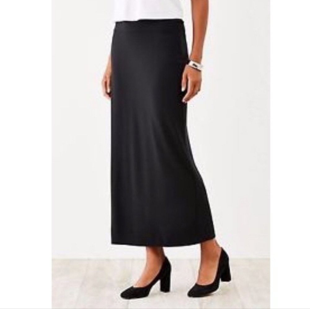 J Jill Wearever Collection Smooth Fit Black Maxi With Split